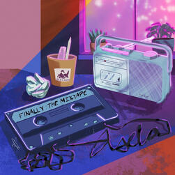Cover of my microchapbook, Finally: The Mixtape. Art by Carlos Manalo